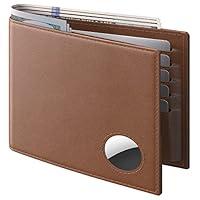 AirTag Wallet, Men's Leather Wallet with Airtag Holder , Bifold ,RFID  Blocking, 8-16 Card Capacity, Bill Divider, ID Window, Hidden Pocket  Compatible